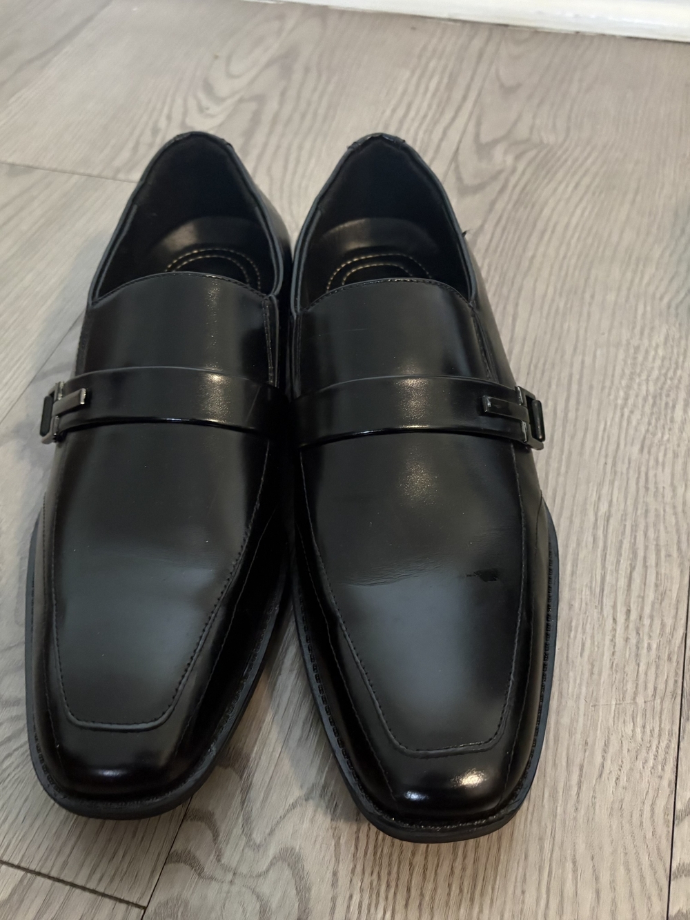 Stacy Adams Black Leather Slip-On Penny Loafers